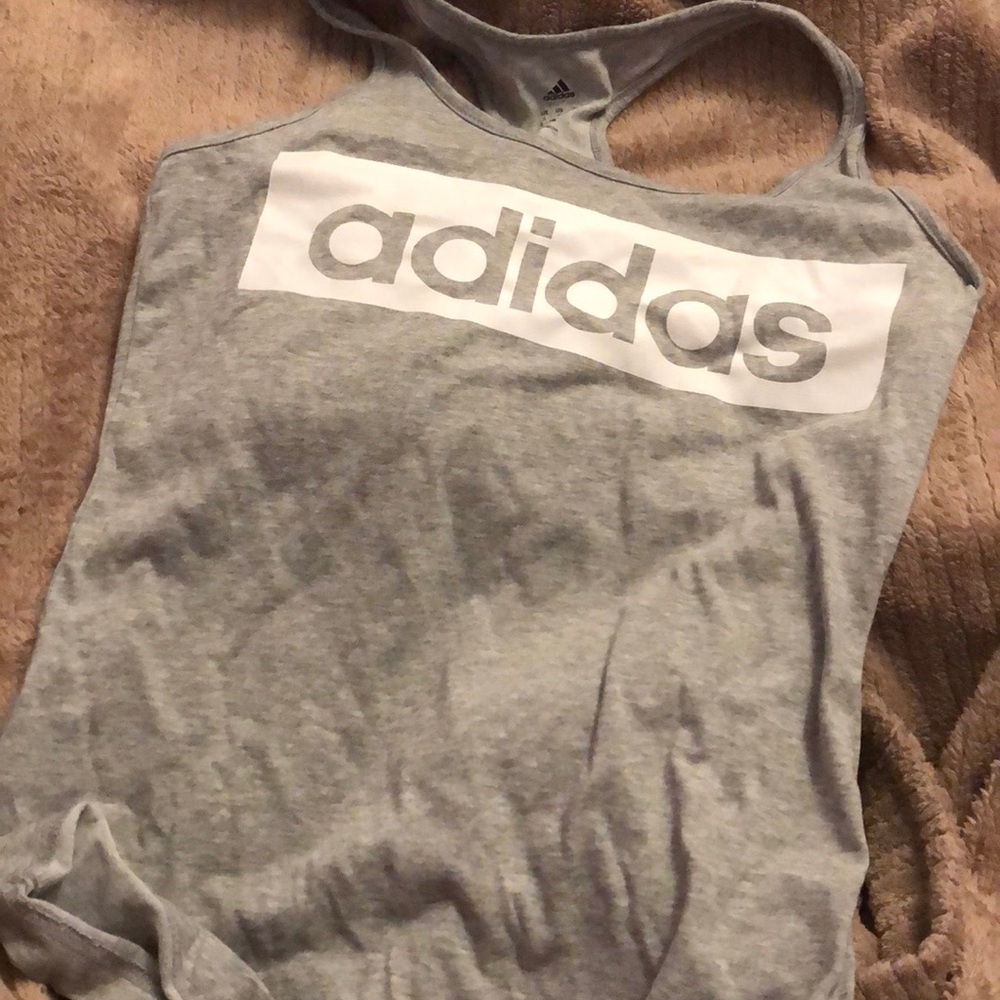 Adidas light gray racer back